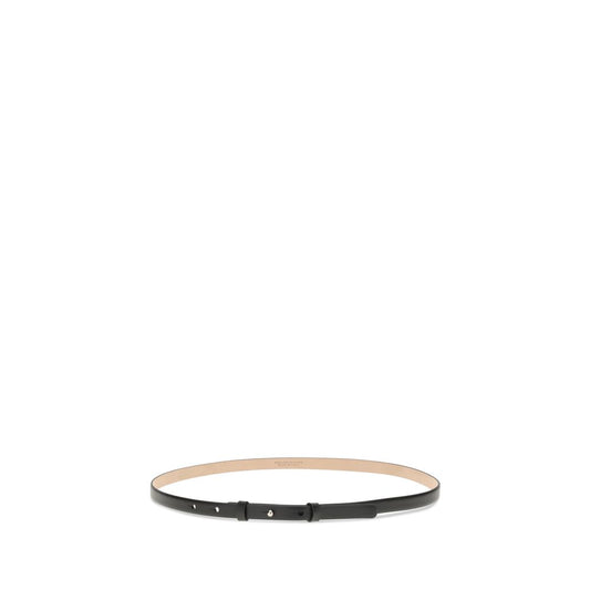 Black Leather Thin Belt