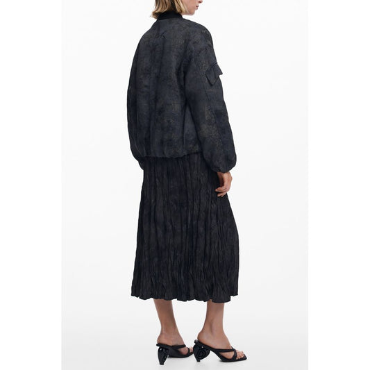 Black Polyester Jackets & Coat