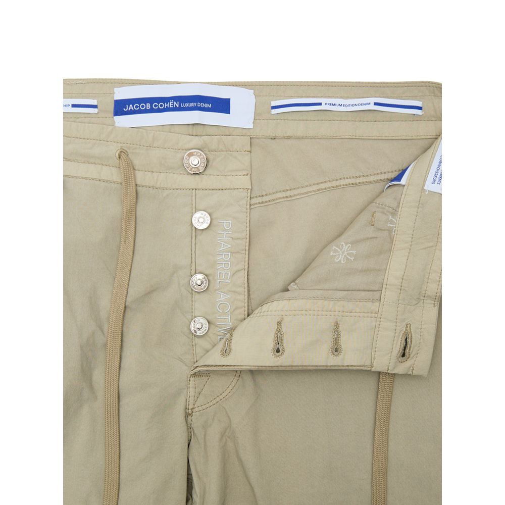 Beige Cotton Casual Pant