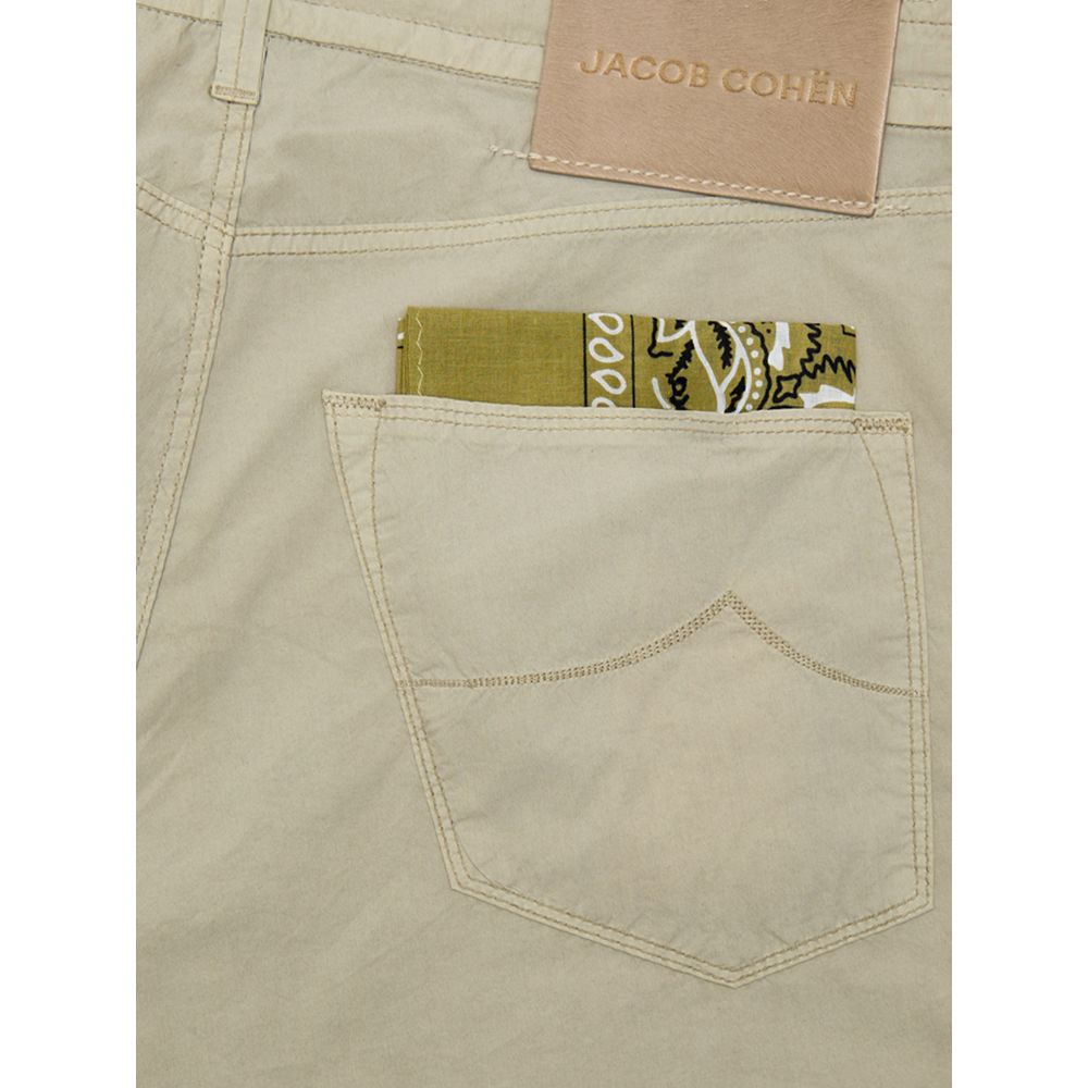 Beige Cotton Casual Pant