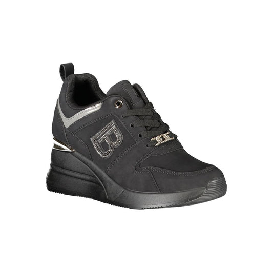 Black Polyester Sneaker