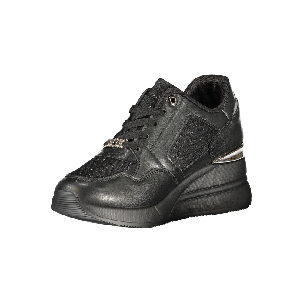 Black Polyester Sneaker