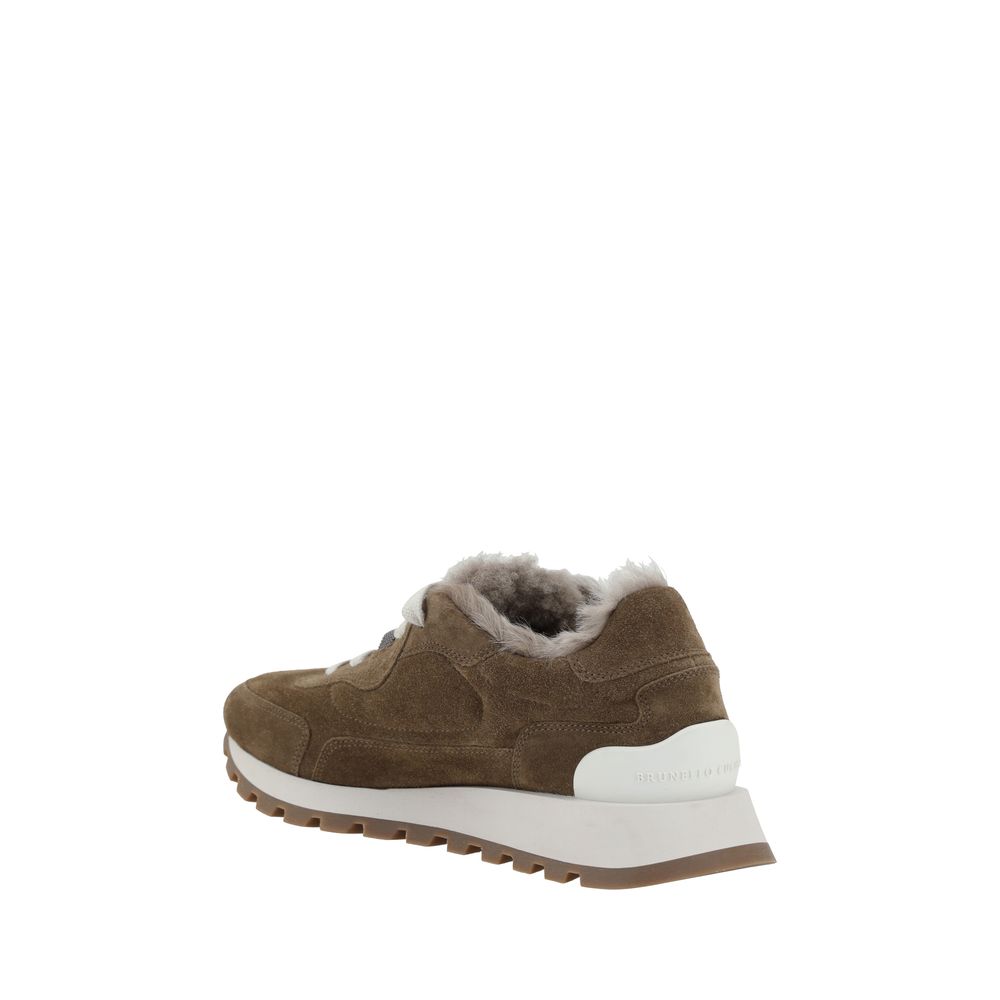 Brown Rubber Platform Sneakers
