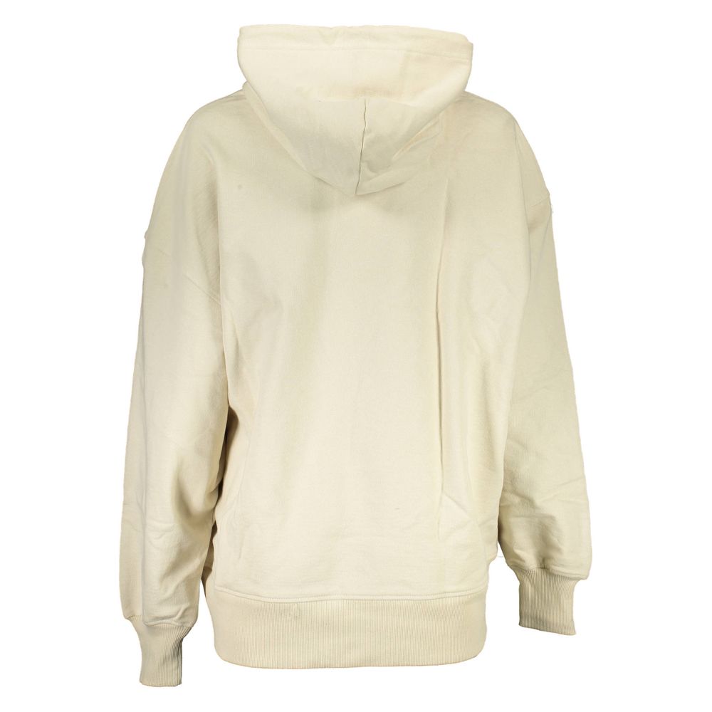 Beige Cotton Women Hoodie