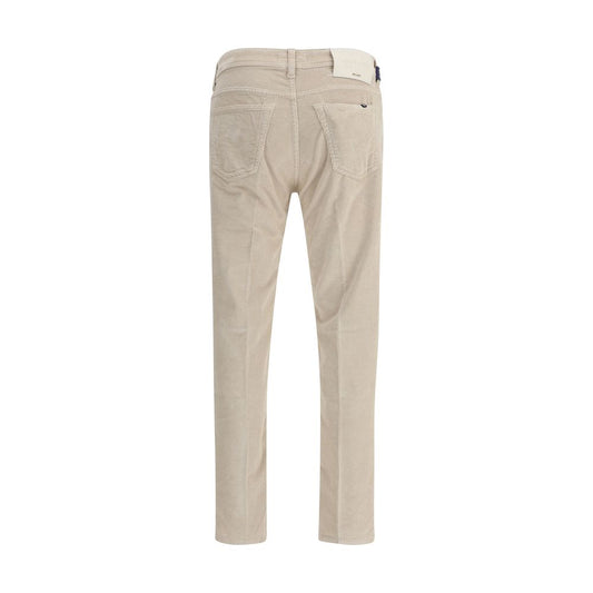 Gray Cotton Casual Pants