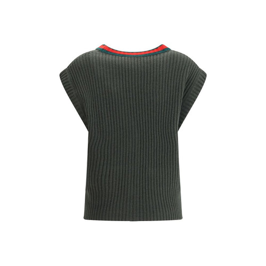 Green Wool Sleeveles Sweater