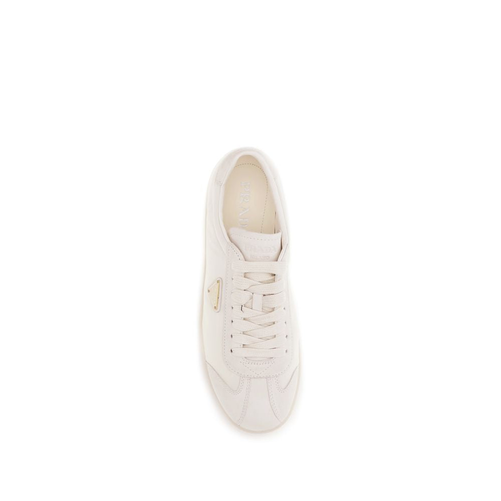Cream Polyamide Low Top Sneakers