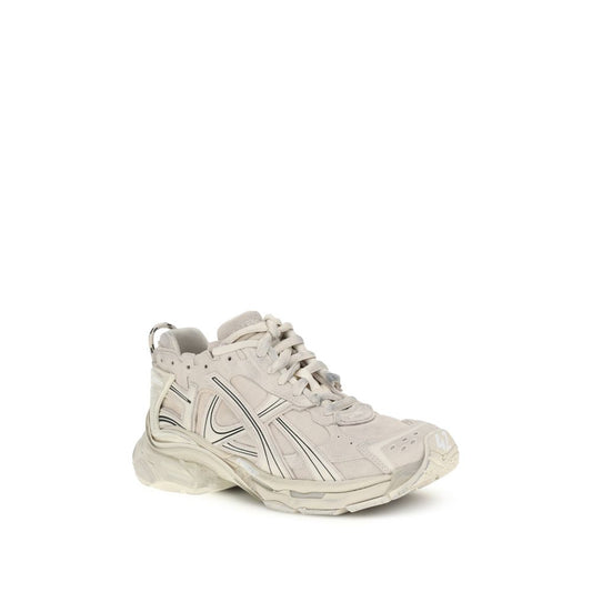 Beige Calf Leather Bos Taurus Athletic Sneakers