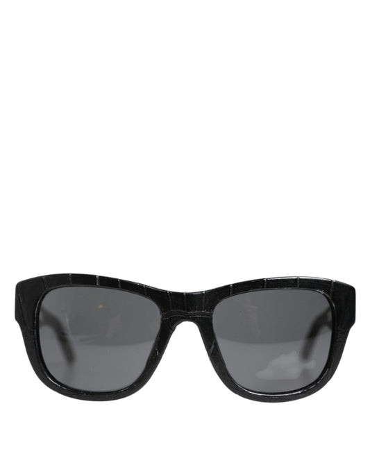 DG4177 Black Leather Frame Tinted Lens Sunglasses
