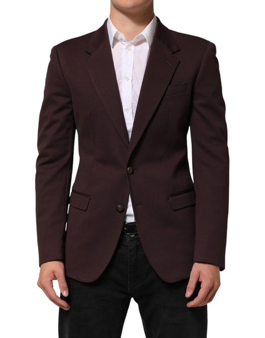 Maroon Cotton 2 Buttons Suit Jacket Blazer