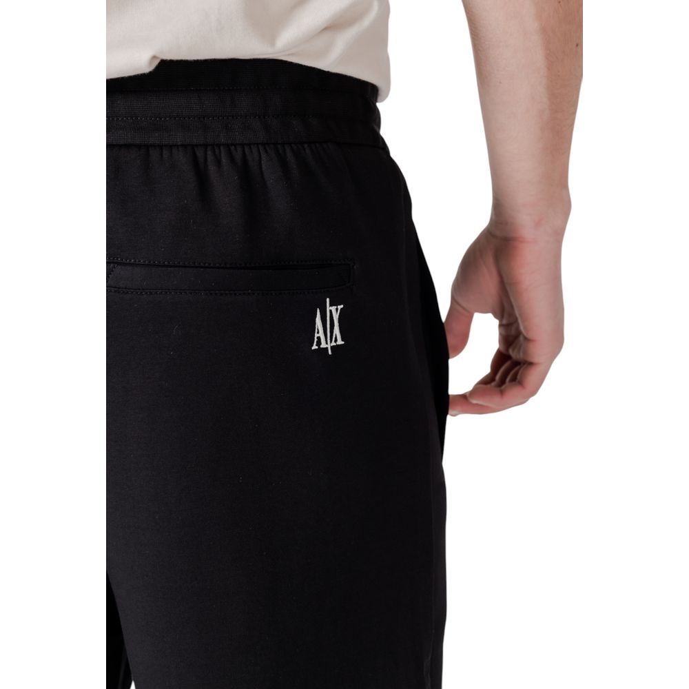 Black Cotton Bermuda Shorts