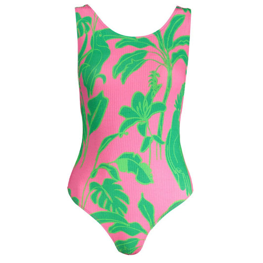 Pink Elastane Bodysuit
