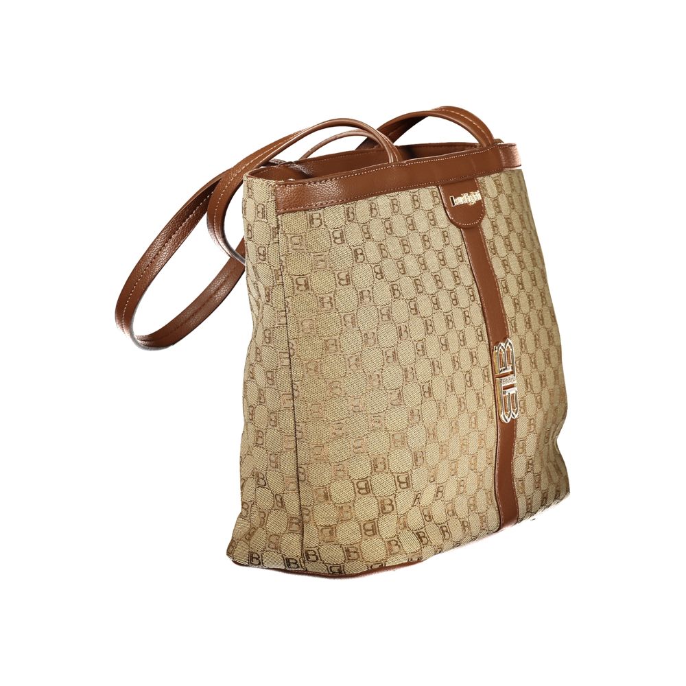 Beige Polyester Handbag