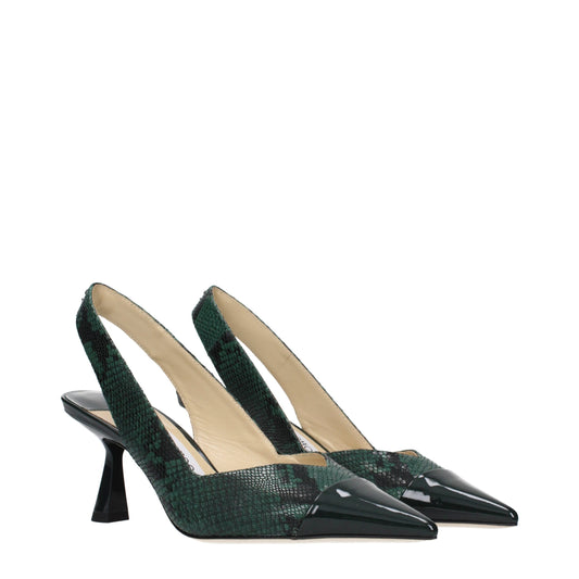 Green Leather Pumps