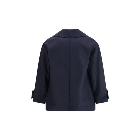Blue Fleece Wool Coat