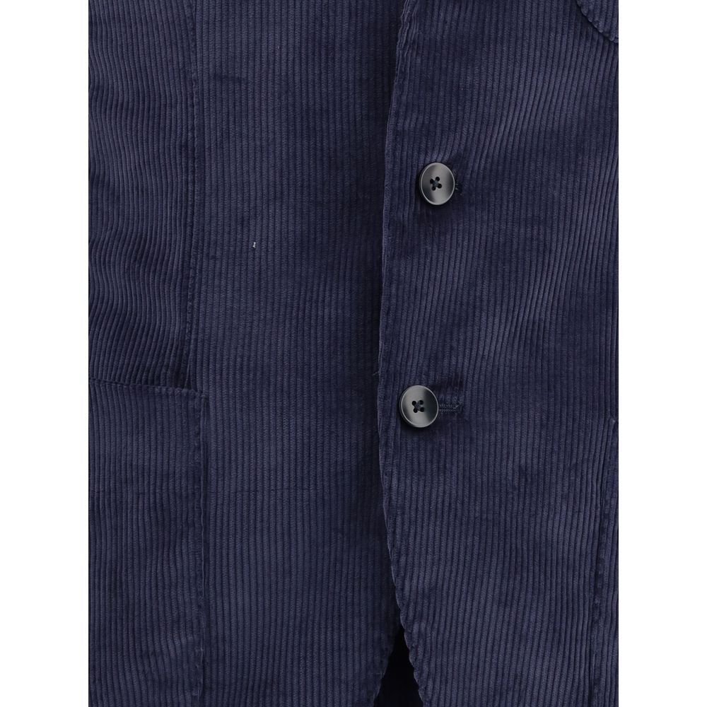 Blue Cotton Two-Piece Suit
