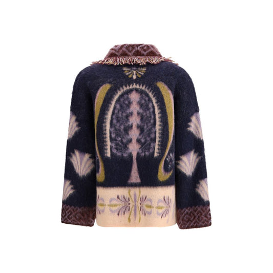 Multicolor Alpaca Vicugna Pacos Cardigan