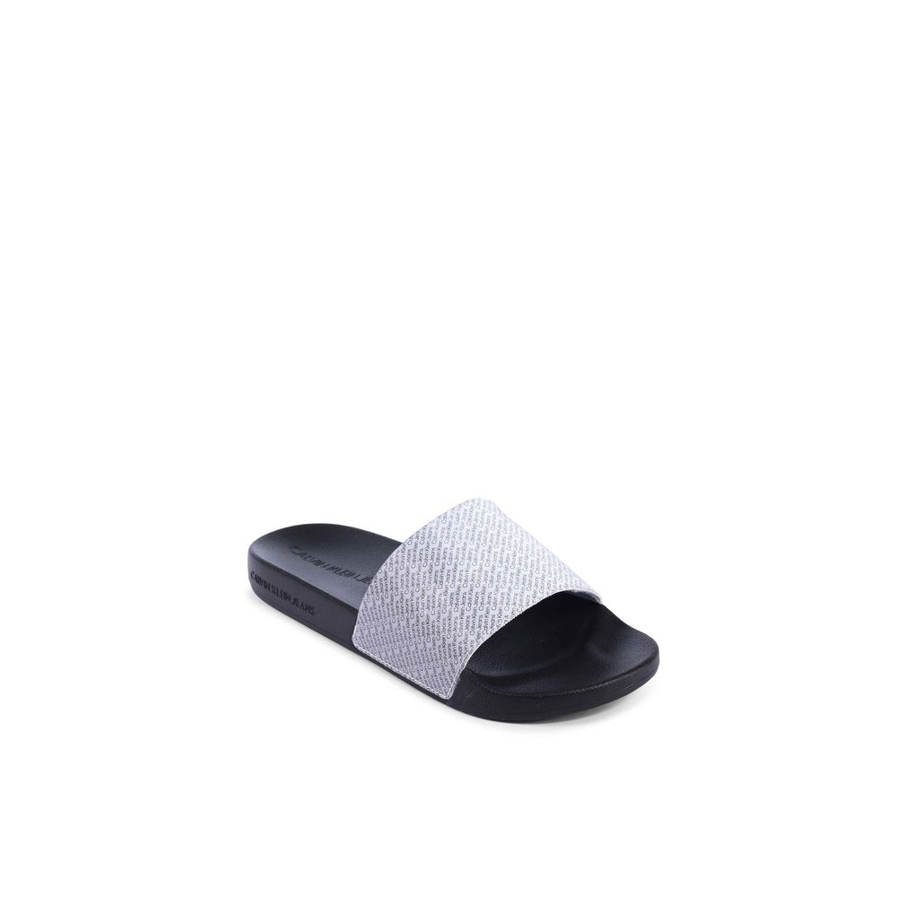 Black Polyurethane Sandals