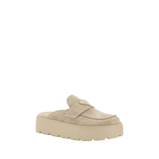 Beige Rubber Platform Loafers