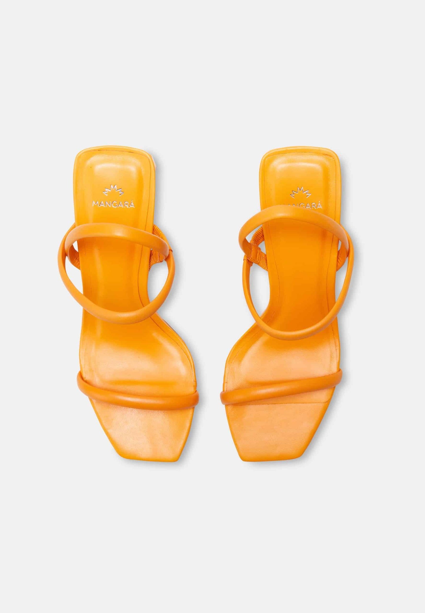 Orange Goat Leather Sandals – 6.5 Cm Block Heel