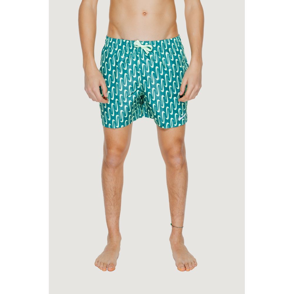 Green Polyester Swim Shorts