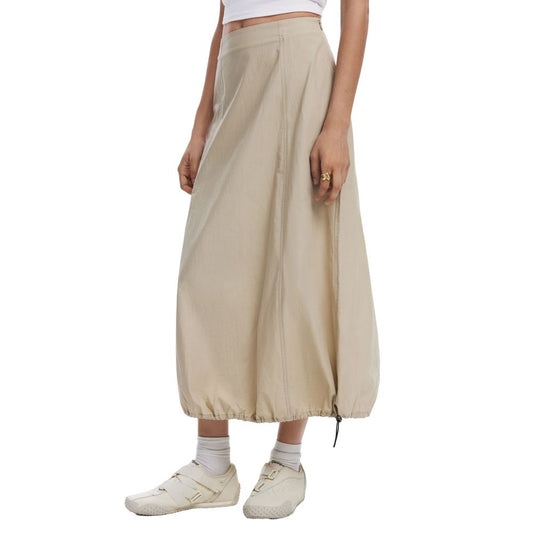 Beige Cotton Long Skirt