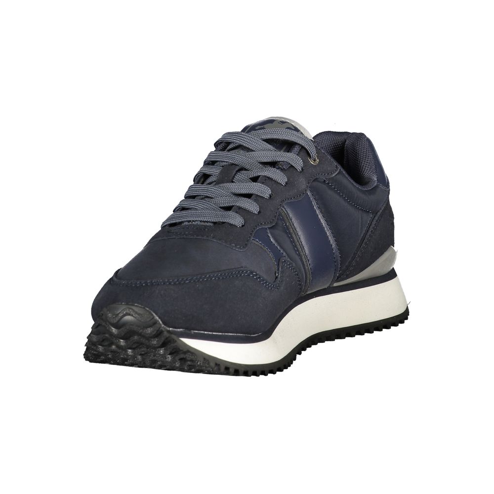 Blue Polyurethane Men Sneaker
