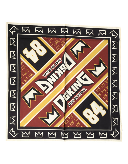 Multicolor DG King Square Foulard Men 50.5cm x 50cm Scarf