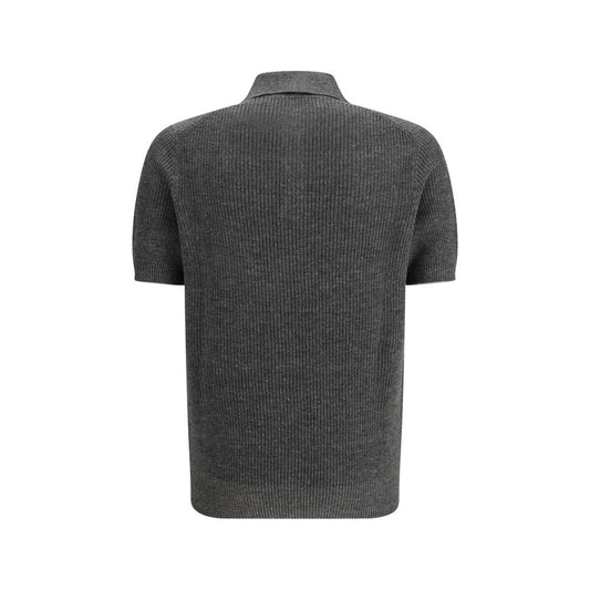 Gray Cotton Polo Shirt