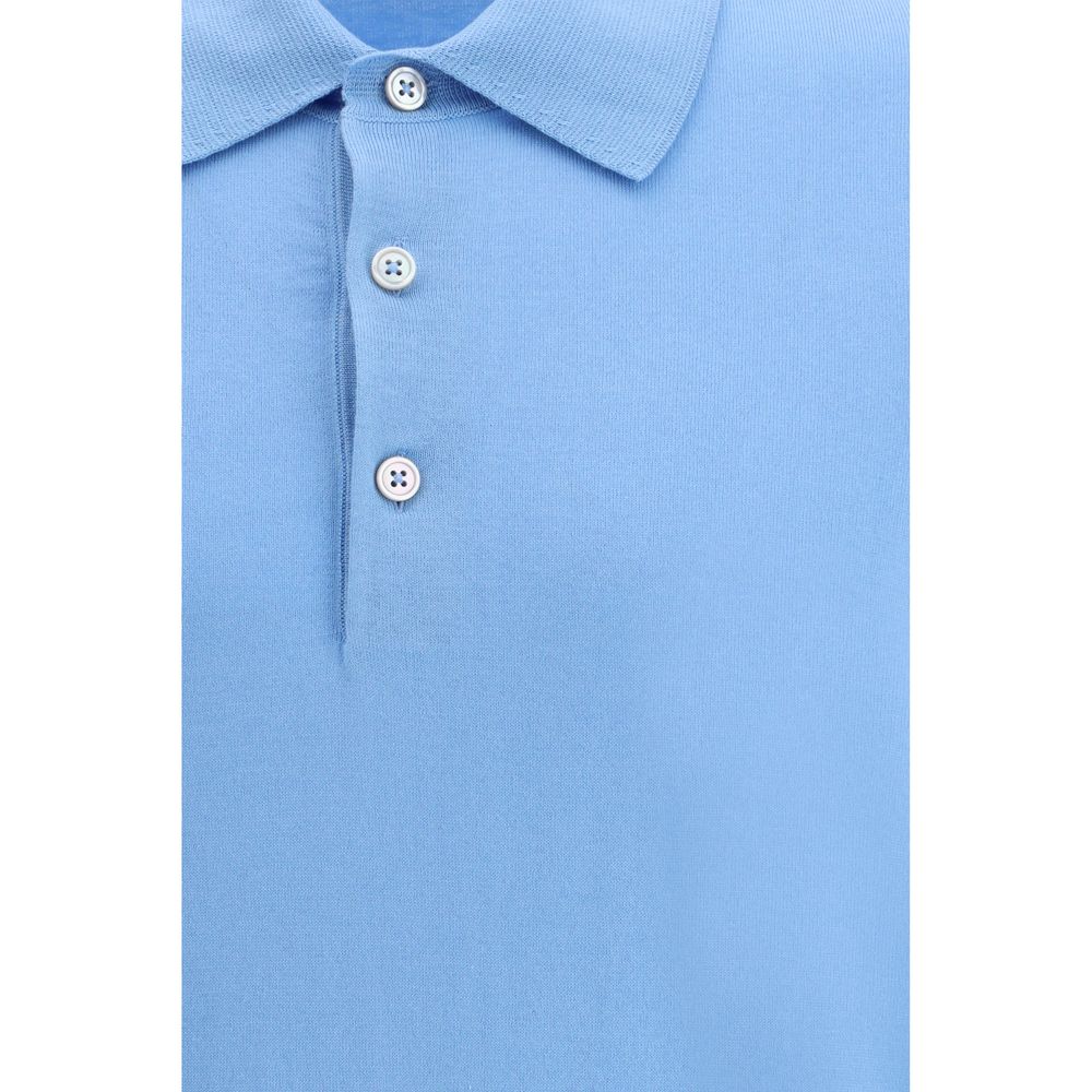 Blue Cotton Polo Shirt