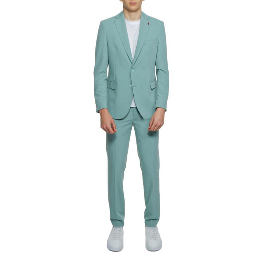 Green Polyester Two-Piece Suit