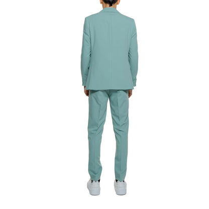 Green Polyester Two-Piece Suit