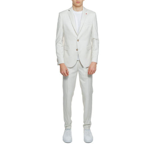 Beige Polyester Two-Piece Suit