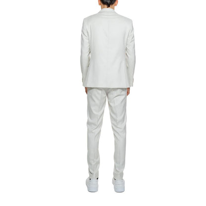 Beige Polyester Two-Piece Suit