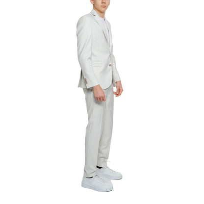 Beige Polyester Two-Piece Suit