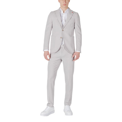 Gray Polyester Two-Piece Suit