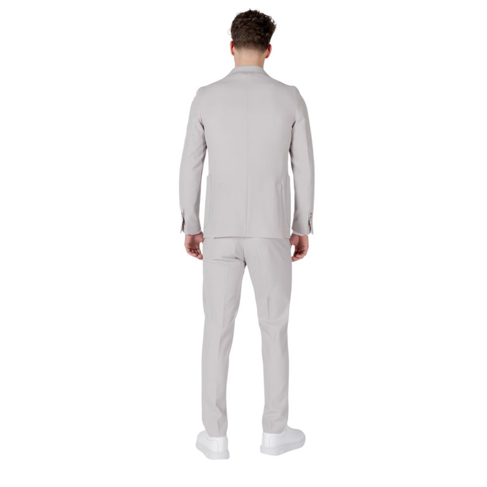 Gray Polyester Two-Piece Suit