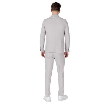Gray Polyester Two-Piece Suit