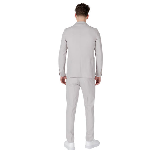 Gray Polyester Two-Piece Suit