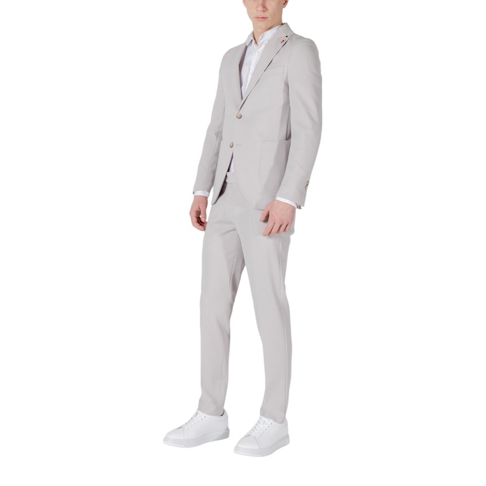 Gray Polyester Two-Piece Suit