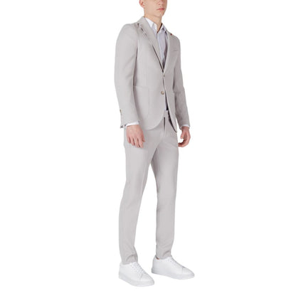 Gray Polyester Two-Piece Suit