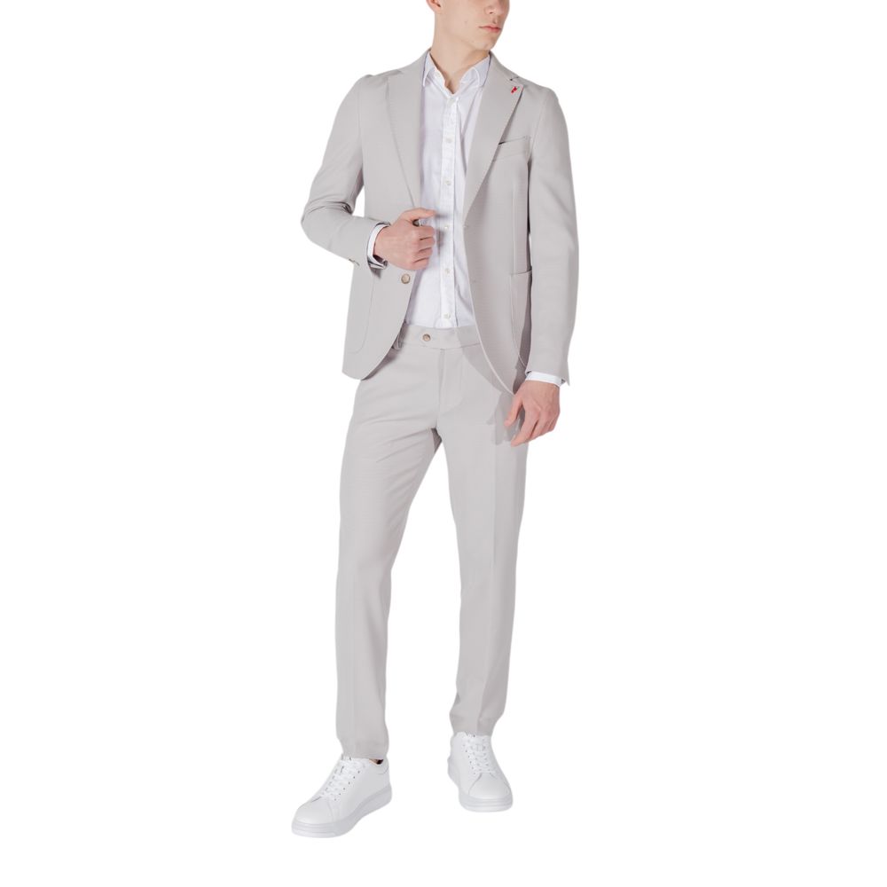 Gray Polyester Two-Piece Suit