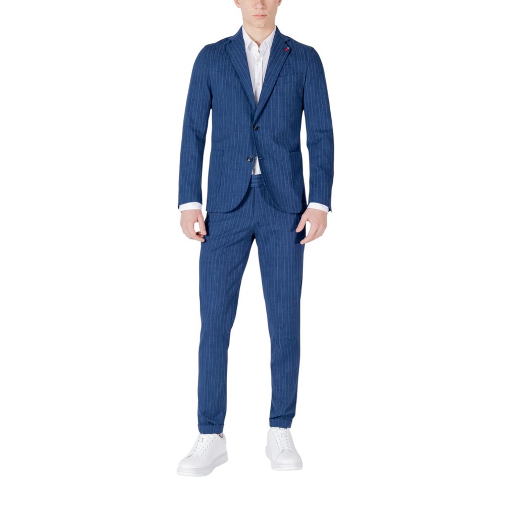 Blue Cotton Two-Piece Suit