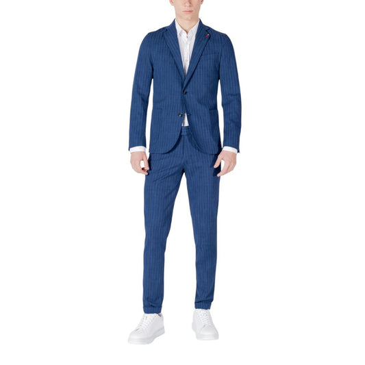 Blue Cotton Two-Piece Suit