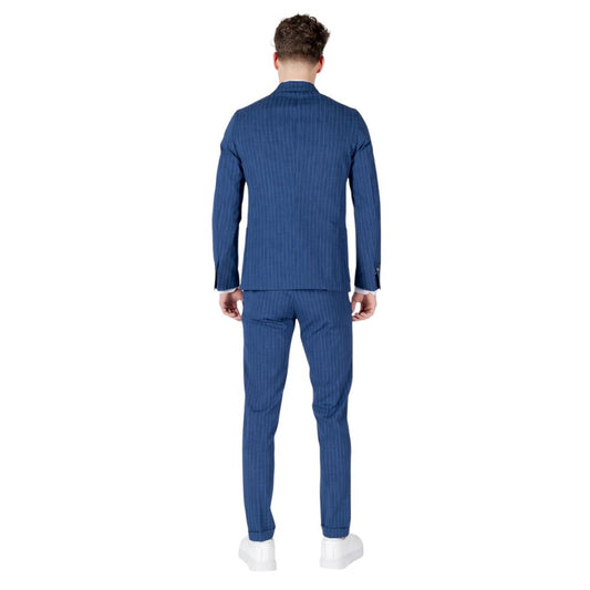 Blue Cotton Two-Piece Suit