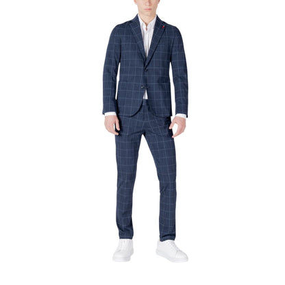 Blue Cotton Two-Piece Suit