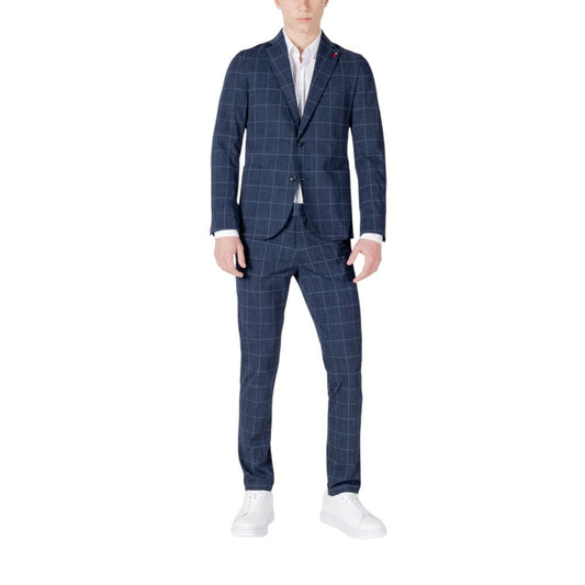 Blue Cotton Two-Piece Suit