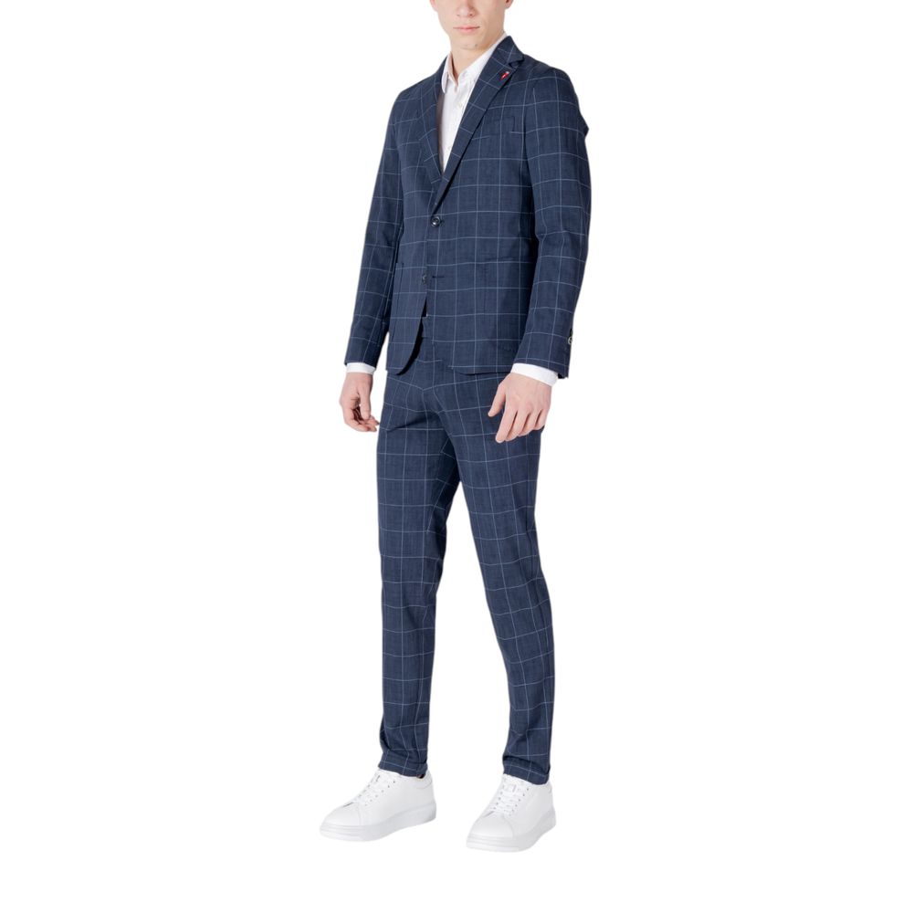 Blue Cotton Two-Piece Suit