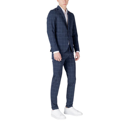 Blue Cotton Two-Piece Suit