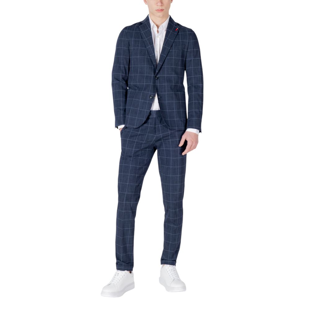 Blue Cotton Two-Piece Suit